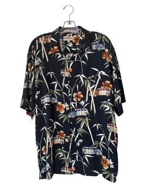 Vintage Campia Moda Men's Short Sleeve Hawaiian Dress Shirt Size Large